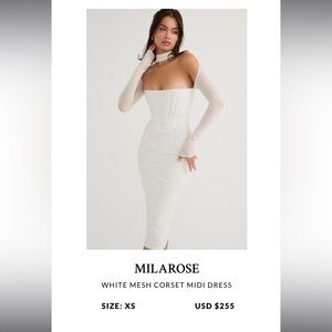 House of CB Milarose long sleeve mesh corset dress